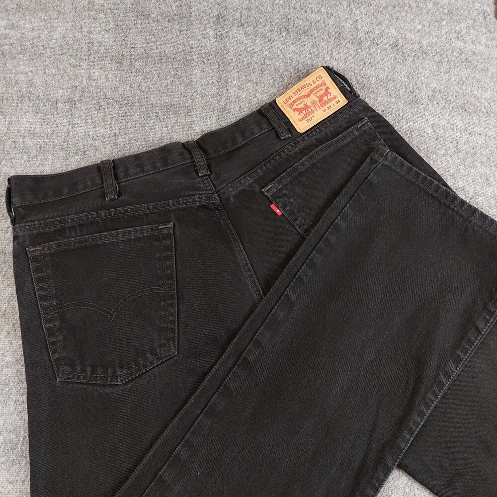 Levis 517 Boot Cut Jeans Men's 38x34 Black Western Rodeo Cowboy Rancher
